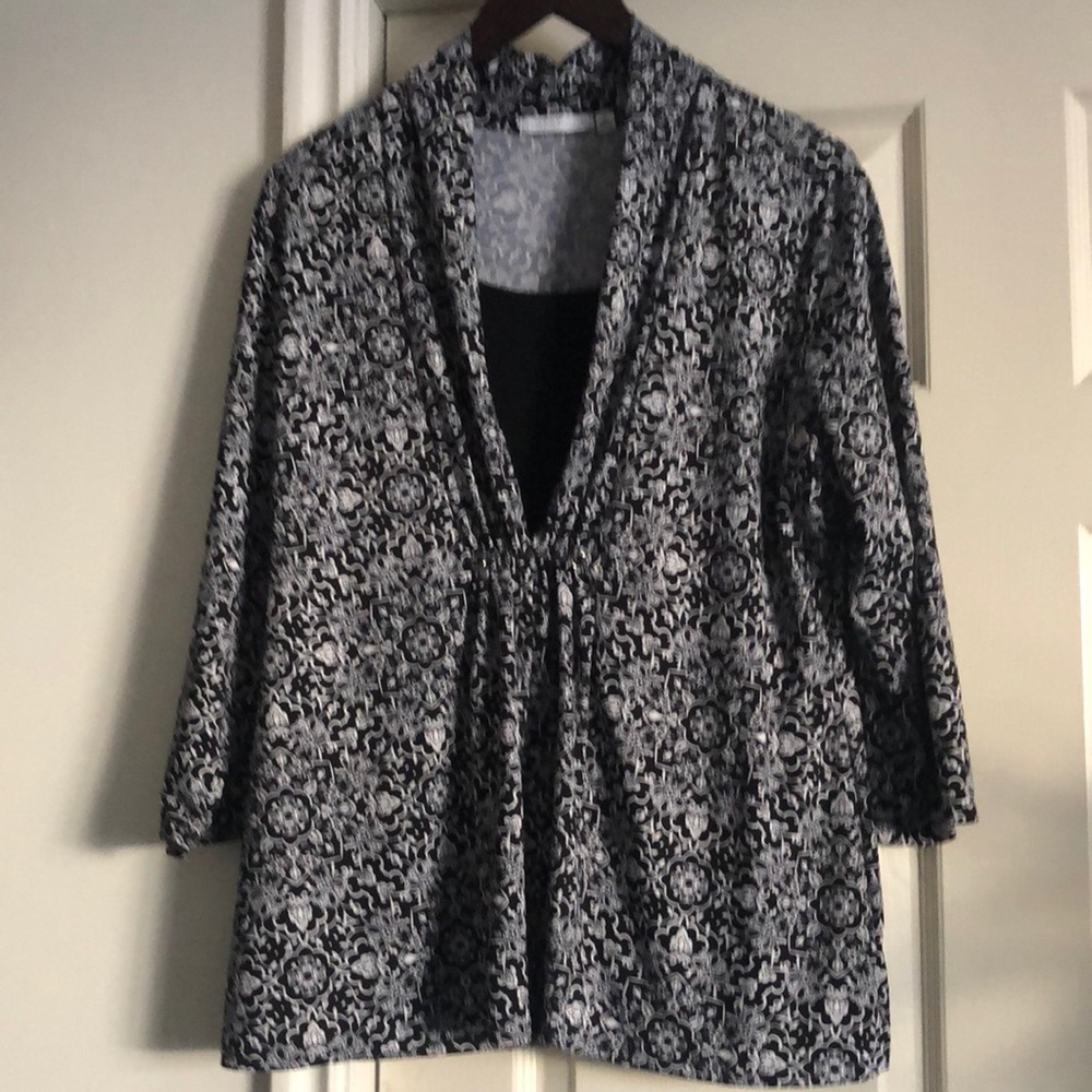 Silky feel office blouse w/ undershirt sz XL